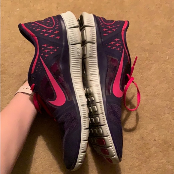 Pink and Purple Nike Free 5.0 Sneakers - Picture 2 of 8